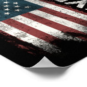 Skydiving Skydiver Usa Vlag Patriotic 4th Poster (Hoek)