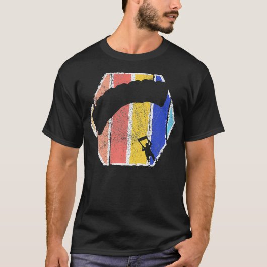 Skydiving Sunset Retro Parachuting Premiu T-shirt (Voorkant)