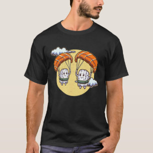 Skydiving Sushi Rolls Parachutespringende Rijst Z T-shirt