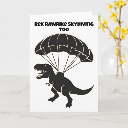 Skydiving T-rex Kaart (Gele Bloem)