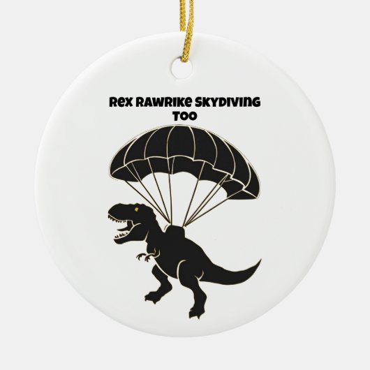 Skydiving T-rex Keramisch Ornament (Voorkant)