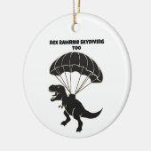 Skydiving T-rex Keramisch Ornament (Links)