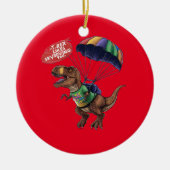 Skydiving T-Rex Keramisch Ornament (Voorkant)