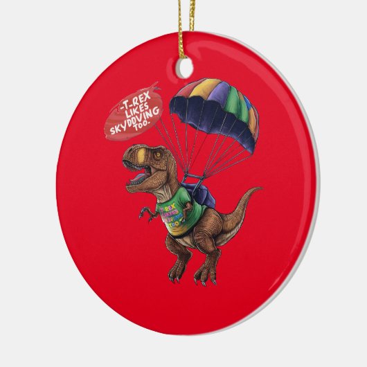 Skydiving T-Rex Keramisch Ornament (Links)