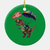 Skydiving T-Rex Keramisch Ornament (Achterkant)