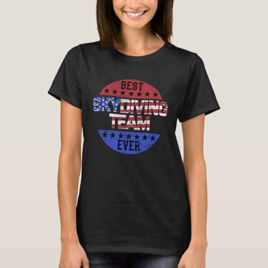 Skydiving Team Onafhankelijkheidsdag Patriottische T-shirt (Voorkant)