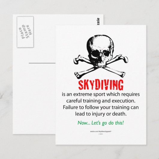 Skydiving Training Briefkaart (Voorkant / Achterkant)
