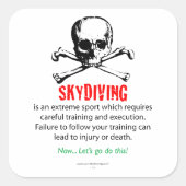 Skydiving Training Vierkante Sticker (Voorkant)