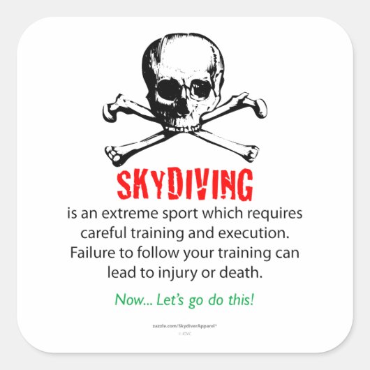Skydiving Training Vierkante Sticker (Voorkant)