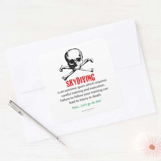 Skydiving Training Vierkante Sticker (Envelop)