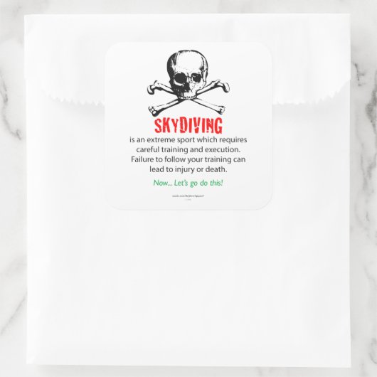 Skydiving Training Vierkante Sticker (Tas)