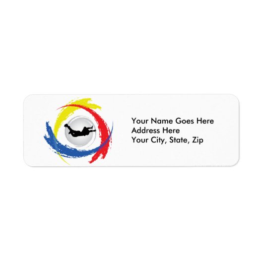 Skydiving Tricolor Emblem Etiket (Voorkant)