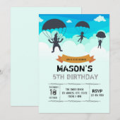 Skydiving-uitnodiging Kaart (Voorkant / Achterkant)