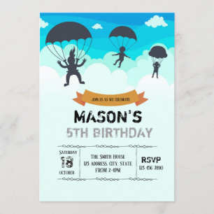 Skydiving-uitnodiging Kaart