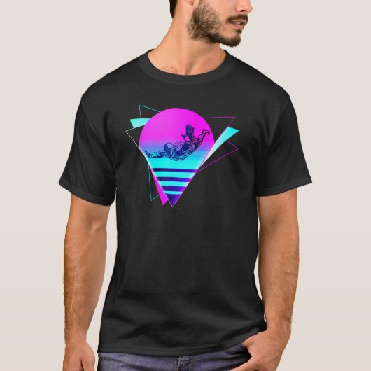 Skydiving Vaporwave Retro Oud T-shirt (Voorkant)