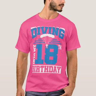 Skydiving Verjaardag Eerste keer Skydiving 18e Geb T-shirt