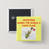 skydiving vierkante button 5,1 cm (Voorkant /achterkant)
