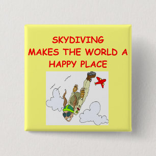 skydiving vierkante button 5,1 cm