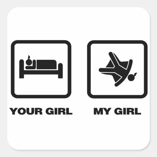 Skydiving Vierkante Sticker (Voorkant)