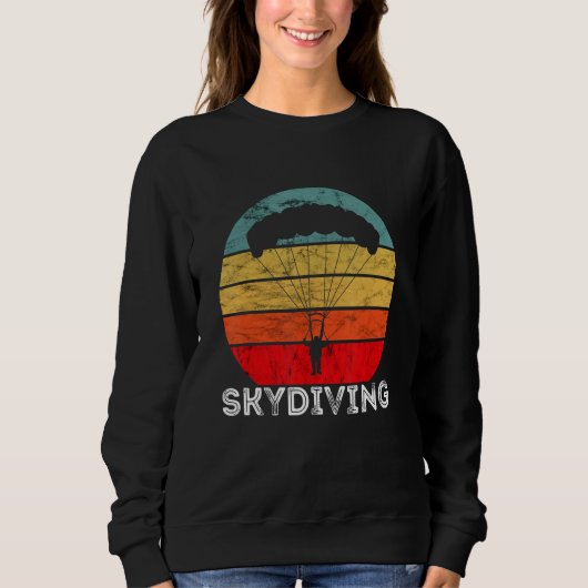 Skydiving Vintage Retro Skydiver Paragliding Parac Trui (Voorkant)