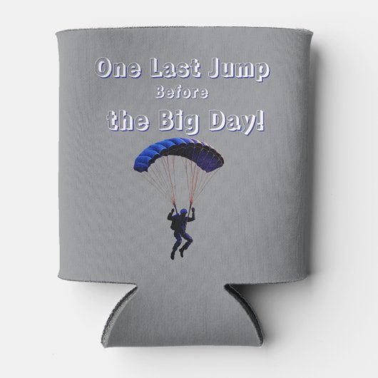 Skydiving vrijgezellenfeest Fun avontuur thema Blikjeskoeler (Voorkant)