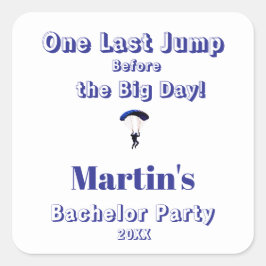 Skydiving vrijgezellenfeest Fun avontuur thema Vierkante Sticker