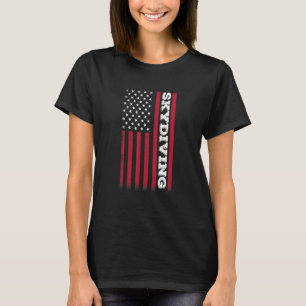 Skydiving VS-vlag Amerikaanse vlag parachutist T-shirt