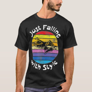 Skydiving wingsuit-kostuum vallend met stijlretro t-shirt