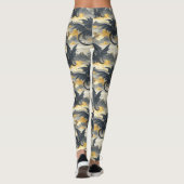 Skydwellers - Zwarte en gouden draken Leggings (Achterkant)