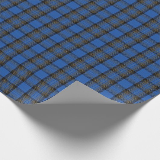 Skye Blue Tartan Pattern Cadeaupapier (Hoek)