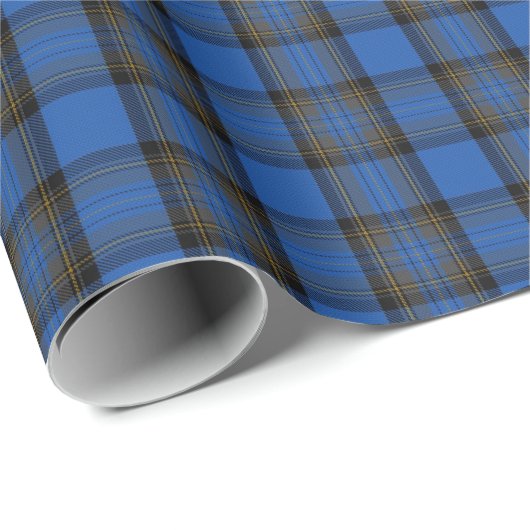 Skye Blue Tartan Pattern Cadeaupapier (Rol Hoek)