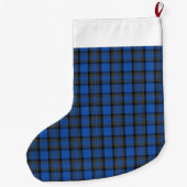 Skye Blue Tartan Pattern Grote Kerstsok (Achterkant)