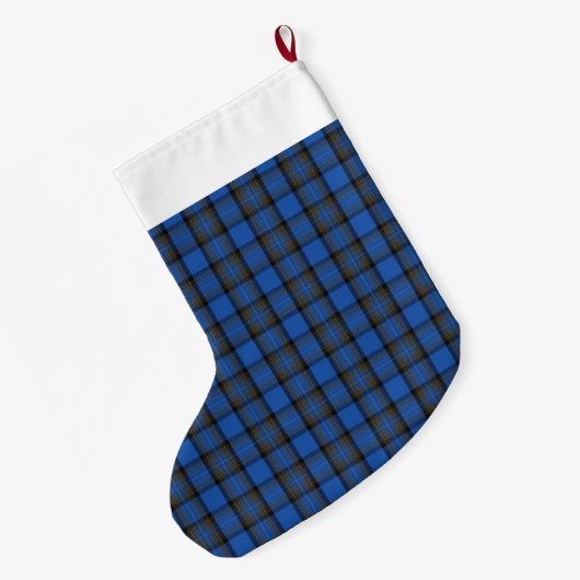 Skye Blue Tartan Pattern Grote Kerstsok (Achterkant (Hangend))
