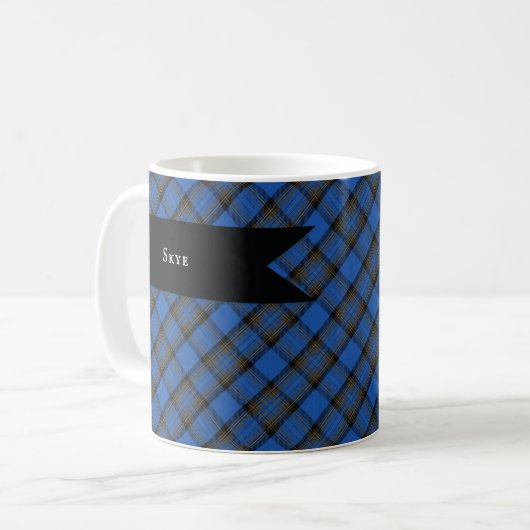 Skye Blue Tartan Pattern Koffiemok (Voorkant links)