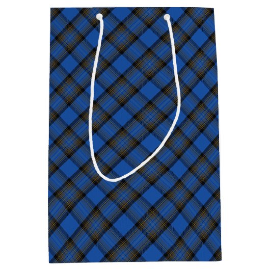Skye Blue Tartan Pattern Medium Cadeauzakje (Voorkant)