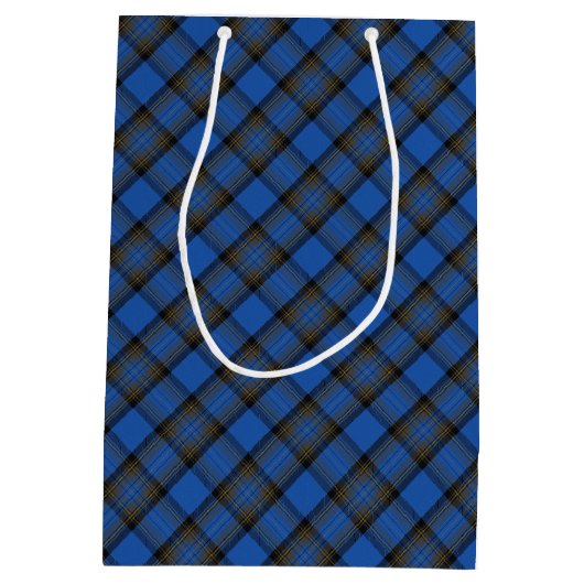Skye Blue Tartan Pattern Medium Cadeauzakje (Achterkant)