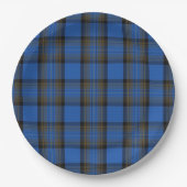 Skye Blue Tartan Pattern Papieren Bordje (Voorkant)