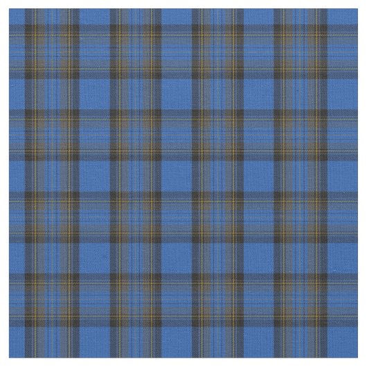 Skye Blue Tartan Pattern Stof (Close Up)