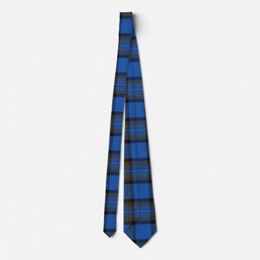 Skye Blue Tartan Pattern Stropdas (Achterkant)