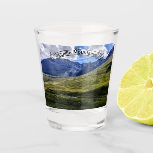 Skye Cuillin-bergen Shot Glas (Voorkant)