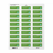 Skye - Groen & Blauw - Retouradreslabels Etiket (Full Sheet)