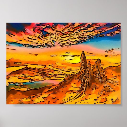 Skye old man of storr Scotland Poster (Voorkant)
