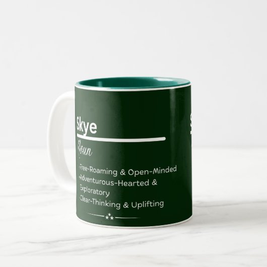 Skye Personalized Name Coffee Mug Tweekleurige Koffiemok (Voorkant links)