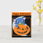 Skye Pumpkin Moon Toon Kat Kaart (Gele Bloem)