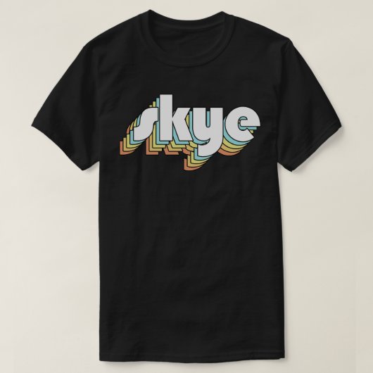 Skye Retro Rainbow Typografie Vervaagd Stijl T-shirt (Design voorkant)