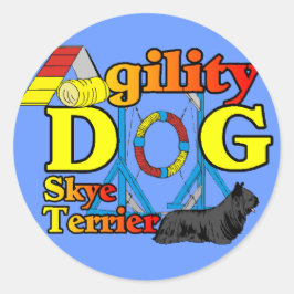 Skye_Terrier_Agility Ronde Sticker