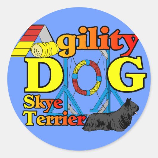 Skye_Terrier_Agility Ronde Sticker (Voorkant)