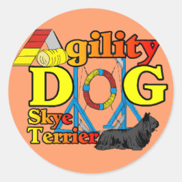 Skye_Terrier_Agility Ronde Sticker