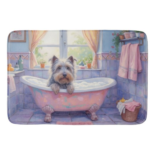 Skye Terrier badtijd gezellig badkamerdecor Badmat (Voorkant)