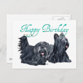 Skye Terrier Birthday-kaarten Briefkaart (Voorkant / Achterkant)